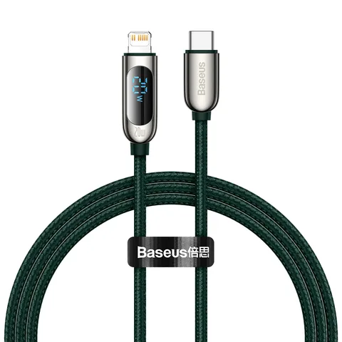 Кабель Baseus Display Fast Charging Data Cable Type-C to IP 20W 1m (CATLSK-06) Green