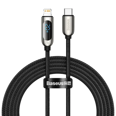 Кабель Baseus Display Fast Charging Data Cable Type-C to IP 20W 2m (CATLSK-A01) Black