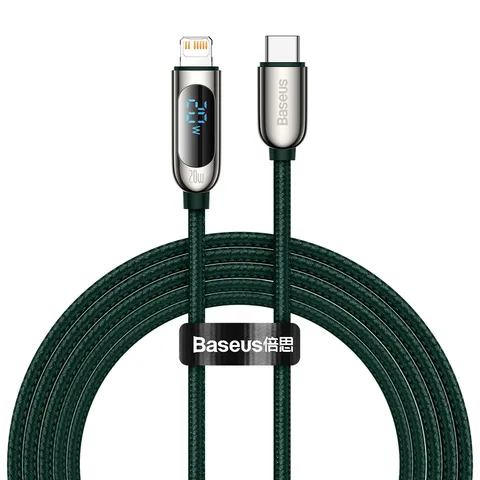 Кабель Baseus Display Fast Charging Data Cable Type-C to IP 20W 2m (CATLSK-A06) Green