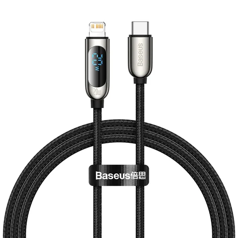 Кабель Baseus Display Fast Charging Data Cable Type-C to IP 20W 1m (CATLSK-01) Black