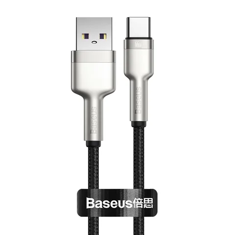 Кабель Baseus Cafule Series Metal Data Cable USB to Type-C 66W 0.25m (CAKF000001) Black