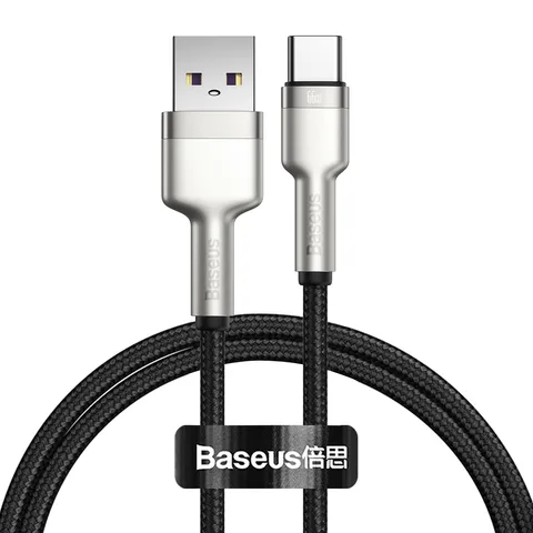Кабель Baseus Cafule Series Metal Data Cable USB to Type-C 66W 1m (CAKF000101) Black