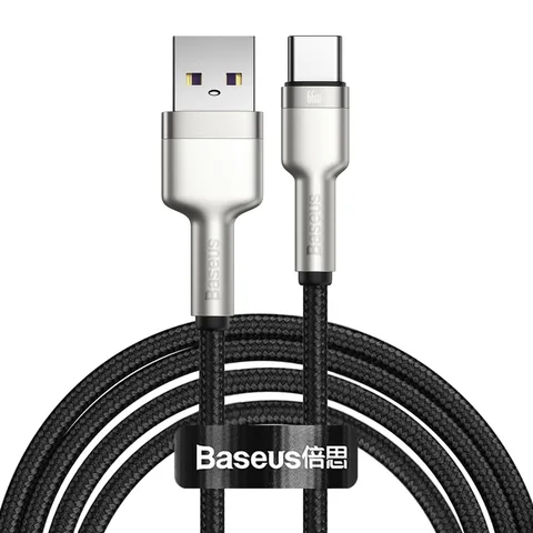 Кабель Baseus Cafule Series Metal Data Cable USB to Type-C 66W 2m (CAKF000201) Black