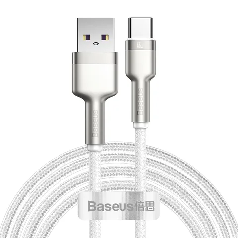 Кабель Baseus Cafule Series Metal Data Cable USB to Type-C 66W 2m (CAKF000202) White