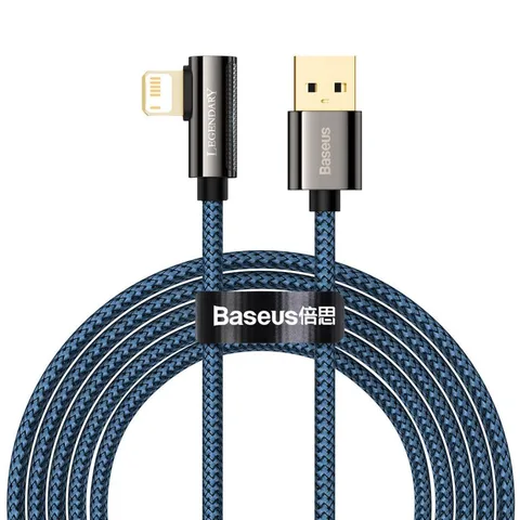 Кабель Baseus Legend Series Elbow Fast Charging Data Cable USB to iP 2.4A 2m (CACS000103) Blue
