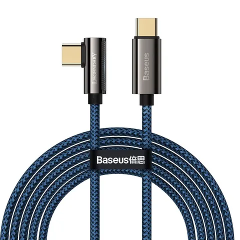 Кабель Baseus Legend Series Elbow Fast Charging Data Cable Type-C to Type-C 100W 2m (CACS000703) Blue
