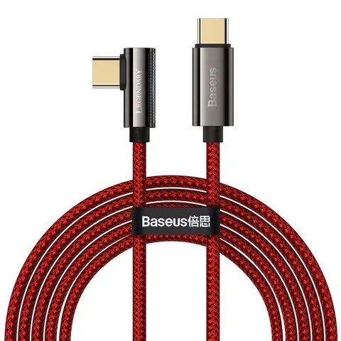 Кабель Baseus Legend Series Elbow Fast Charging Data Cable Type-C to Type-C 100W 2m (CACS000709) Red