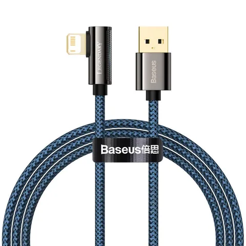 Кабель Baseus Legend Series Elbow Fast Charging Data Cable USB to iP 2.4A 1m (CACS000003) Blue