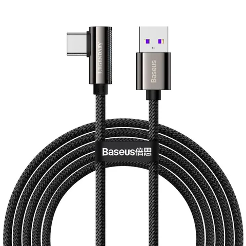 Кабель Baseus Legend Series Elbow Fast Charging Data Cable USB to Type-C 66W 2m (CATCS-C01) Black