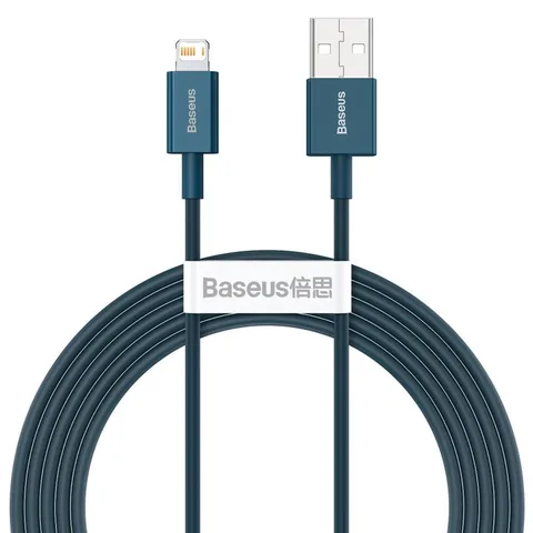 Кабель Baseus Superior Series Fast Charging Data Cable USB to iP 2.4A 2m (CALYS-C03) Blue