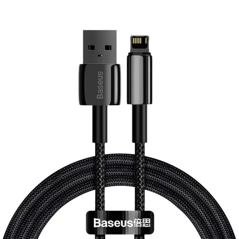 Кабель Baseus Tungsten Gold Fast Charging Data Cable USB to iP 2.4A 1m (CALWJ-01) Black