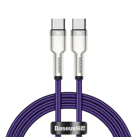 Кабель Baseus Cafule Series Metal Data Cable Type-C to Type-C 100W 1m (CATJK-C05) Purple