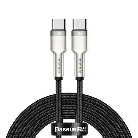 Кабель Baseus Cafule Series Metal Data Cable Type-C to Type-C 100W 2m (CATJK-D01) Black
