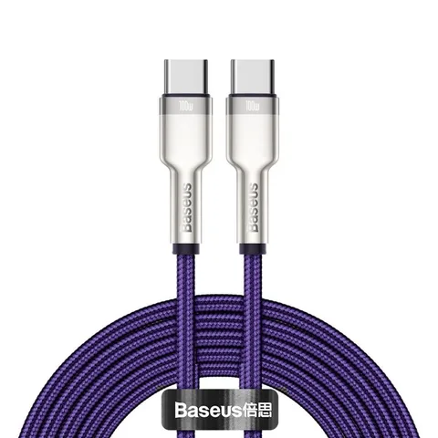 Кабель Baseus Cafule Series Metal Data Cable Type-C to Type-C 100W 2m (CATJK-D05) Purple