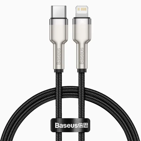 Кабель Baseus Cafule Series Metal Data Cable Type-C to iP PD 20W 0.25m (CATLJK-01) Black