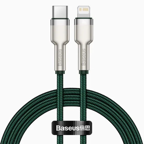 Кабель Baseus Cafule Series Metal Data Cable Type-C to iP PD 20W 1m (CATLJK-A06) Green