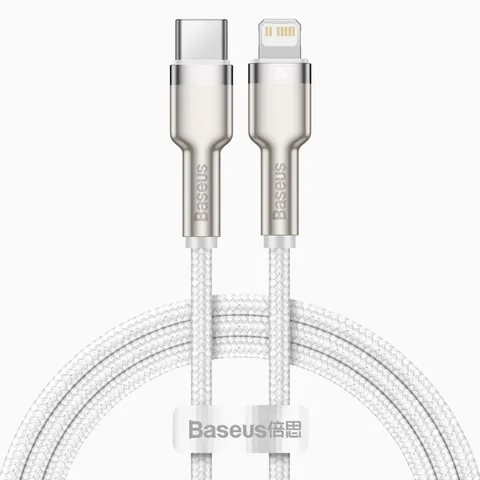Кабель Baseus Cafule Series Metal Data Cable Type-C to iP PD 20W 1m (CATLJK-A02) White