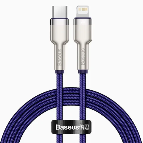 Кабель Baseus Cafule Series Metal Data Cable Type-C to iP PD 20W 1m (CATLJK-A05) Purple