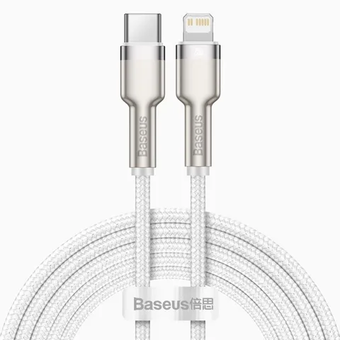 Кабель Baseus Cafule Series Metal Data Cable Type-C to iP PD 20W 2m (CATLJK-B02) White