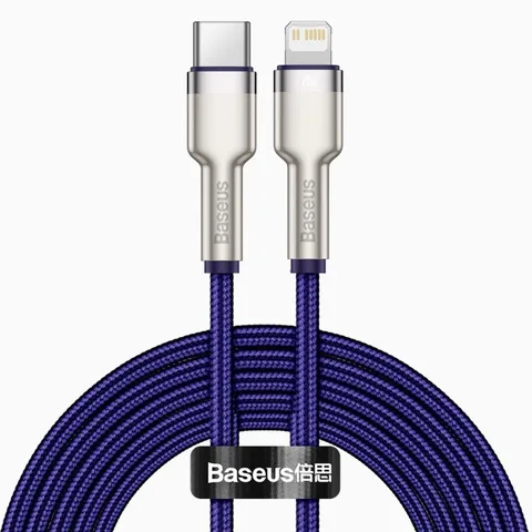 Кабель Baseus Cafule Series Metal Data Cable Type-C to iP PD 20W 2m (CATLJK-B05) Purple