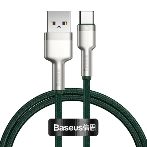 Кабель Baseus Cafule Series Metal Data Cable USB to Type-C 40W 1m (CATJK-A06) Green
