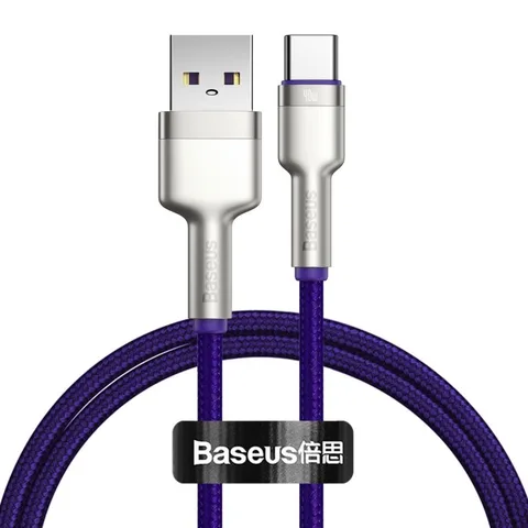 Кабель Baseus Cafule Series Metal Data Cable USB to Type-C 40W 1m (CATJK-A05) Purple