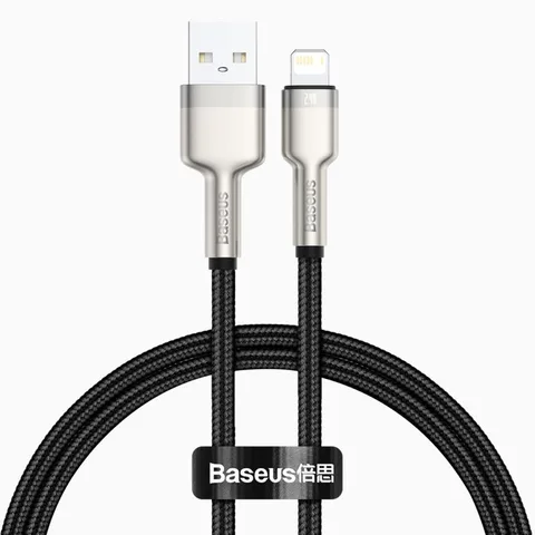 Кабель Baseus Cafule Series Metal Data Cable USB to IP 2.4A 0.25m (CALJK-01) Black
