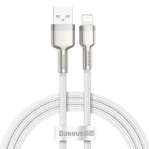 Кабель Baseus Cafule Series Metal Data Cable USB to IP 2.4A 1m (CALJK-A02) White