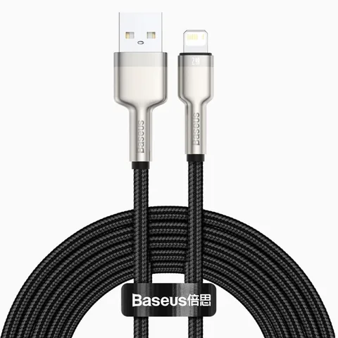 Кабель Baseus Cafule Series Metal Data Cable USB to IP 2.4A 2m (CALJK-B01) Black