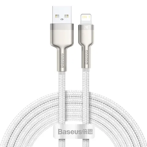 Кабель Baseus Cafule Series Metal Data Cable USB to IP 2.4A 2m (CALJK-B02) White