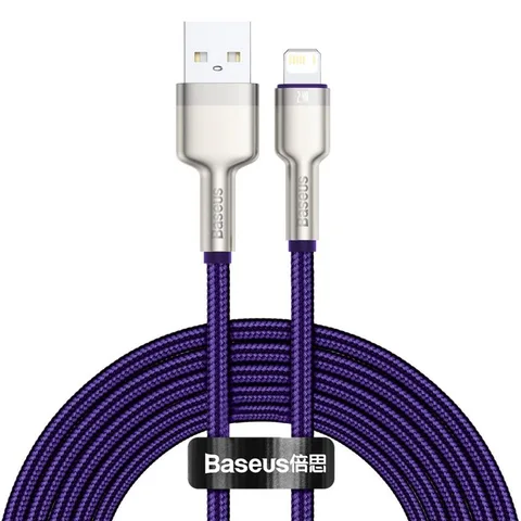 Кабель Baseus Cafule Series Metal Data Cable USB to IP 2.4A 2m (CALJK-B05) Purple