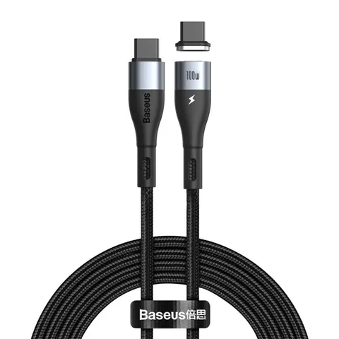 Кабель Baseus Zinc Magnetic Safe Fast Charging Data Cable Type-C to Type-C 100W 1.5m (CATXC-Q01) Black