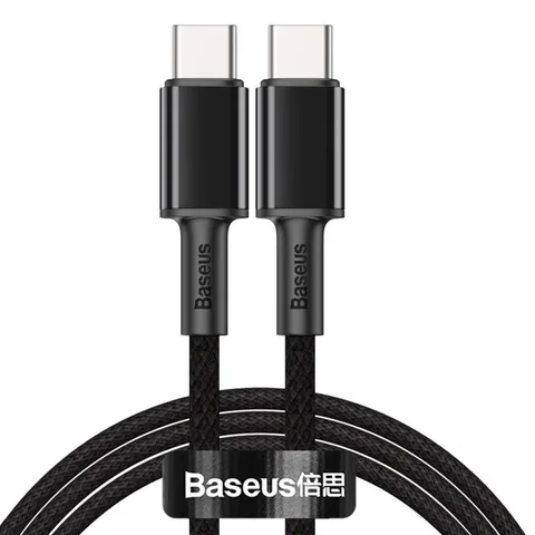 Кабель Baseus High Density Braided Fast Charging Data Cable Type-C to Type-C 100W 1m (CATGD-01) Black