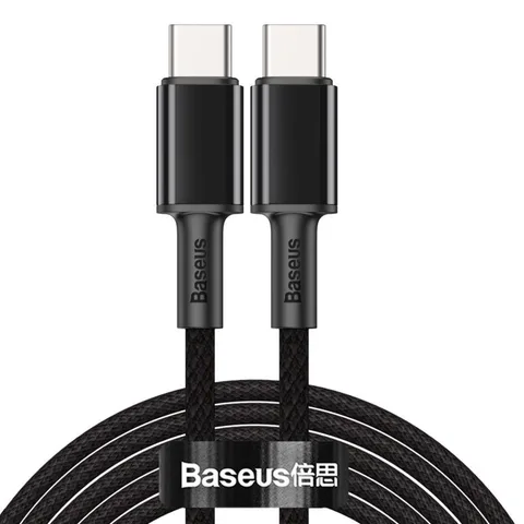 Кабель Baseus High Density Braided Fast Charging Data Cable Type-C to Type-C 100W 2m (CATGD-A01) Black