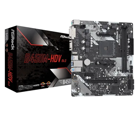 Материнская плата ASRock B450M-HDV R4.0 s-AM4