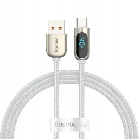 Кабель Baseus Display Fast Charging Data Cable USB to Type-C 5A 1m (CATSK-02) White