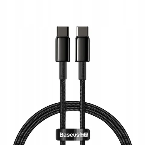 Кабель Baseus Tungsten Gold Fast Charging Data Cable Type-C to Type-C 100W 1m (CATWJ-01) Black