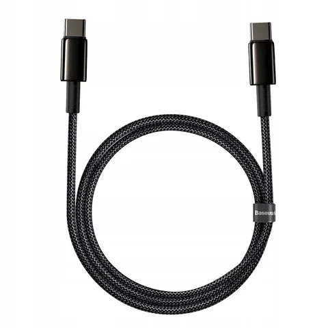 Кабель Baseus Tungsten Gold Fast Charging Data Cable Type-C to Type-C 100W 2m (CATWJ-A01) Black