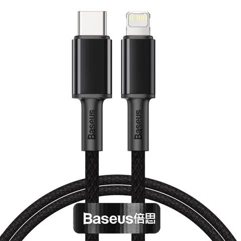 Кабель Baseus High Density Braided Fast Charging Data Cable Type-C to iP PD 20W 1m (CATLGD-01) Black