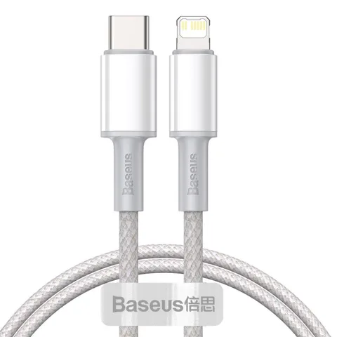 Кабель Baseus High Density Braided Fast Charging Data Cable Type-C to iP PD 20W 1m (CATLGD-02) White