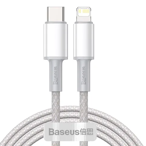 Кабель Baseus High Density Braided Fast Charging Data Cable Type-C to iP PD 20W 2m (CATLGD-A02) White