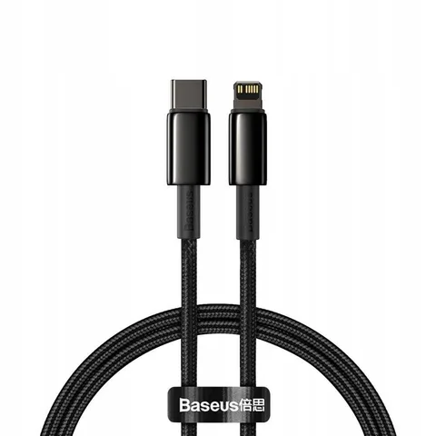 Кабель Baseus Tungsten Gold Fast Charging Data Cable Type-C to iP PD 20W 1m (CATLWJ-01) Black