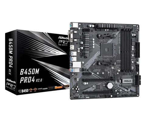 Материнская плата ASRock B450M Pro4 R2.0 s-AM4