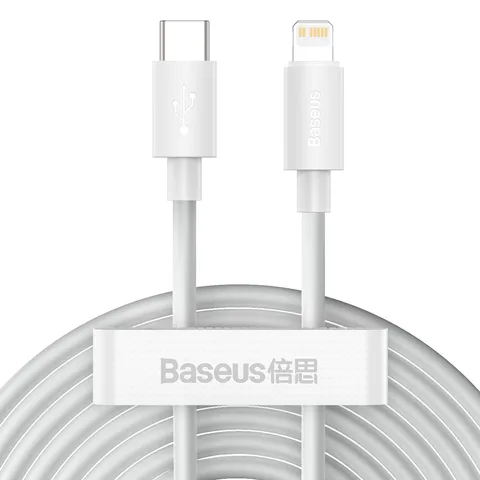 Кабель Baseus Simple Wisdom Data Cable Kit Type-C to iP PD 20W (комплект из 2 штук) 1.5m (TZCATLZJ-02) White