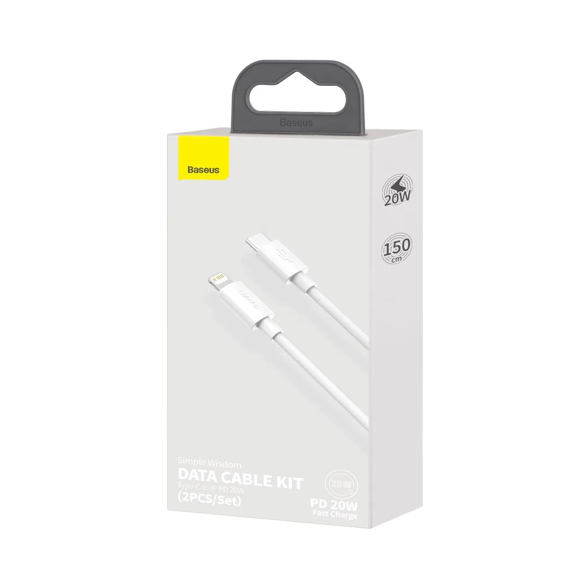 Кабель Baseus Simple Wisdom Data Cable Kit Type-C to iP PD 20W (комплект из 2 штук) 1.5m (TZCATLZJ-02) White — фото 8