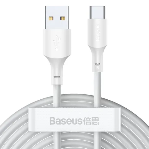 Кабель Baseus Simple Wisdom Data Cable Kit USB to Type-C 5A (2 шт.) 1.5m (TZCATZJ-02) White