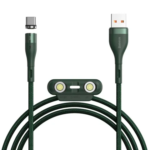 Кабель Baseus Zinc Magnetic Safe Fast Charging Data Cable USB to M+L+C 3A 1m (CA1T3-A06) Green