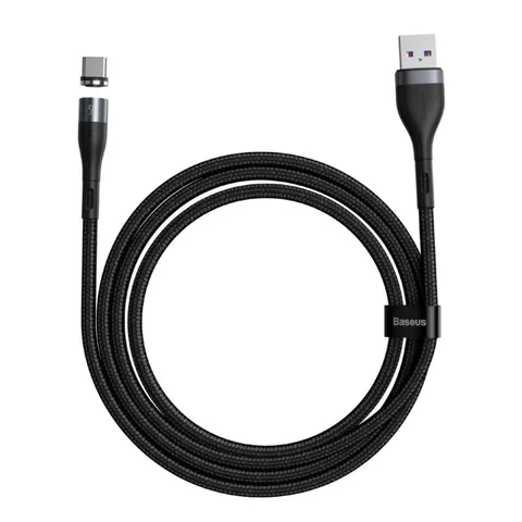 Кабель Baseus Zinc Magnetic Safe Fast Charging Data Cable USB to Type-C 5A 1m (CATXC-NG1) Gray+Black
