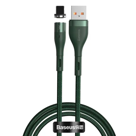Кабель Baseus Zinc Magnetic Safe Fast Charging Data Cable USB to IP 2.4A 1m (CALXC-K06) Green