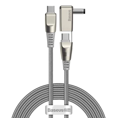 Кабель Baseus Flash Series One-for-two Fast Charging Data Cable with Round Head Type-C to C+DC 100W 2m (CA1T2-A0G) Grey